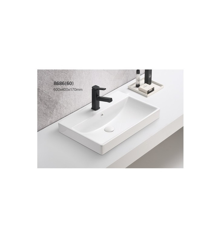 UN-RITA-GW-60 Umywalka/Washabsin/Biały Połysk/Glossy White 60 cm