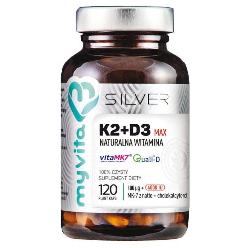 MyVita SILVER 100% Witamina K2+D3 120kaps. (100mcg + 4000IU) 21PRJWIKD2
