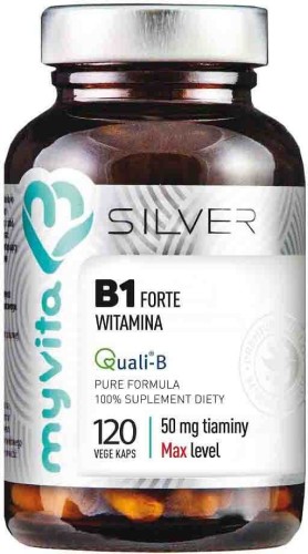 MyVita Witamiana B1 Tiamina 50mg 120 kapsułek vege 68 g Silver Pure
