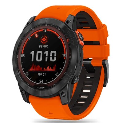 Pasek TECH-PROTECT IconBand Pro do Garmin Fenix 3/5X/3HR/5X Plus/6X/6X Pro/7X Pomarańczowo-czarny