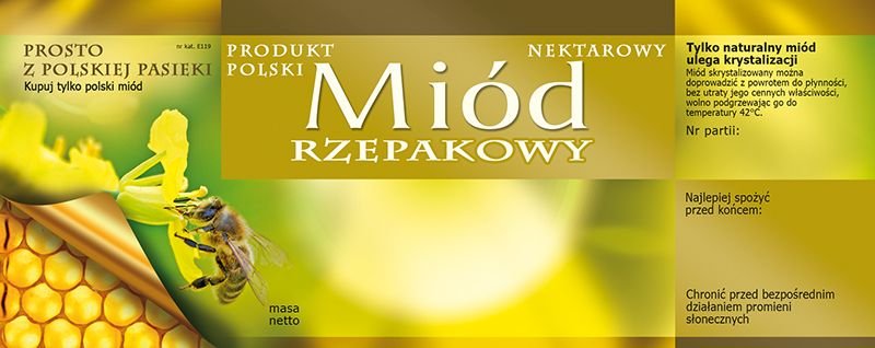 Etykiety na Miód Mniszkowy (100szt) - wzór E120