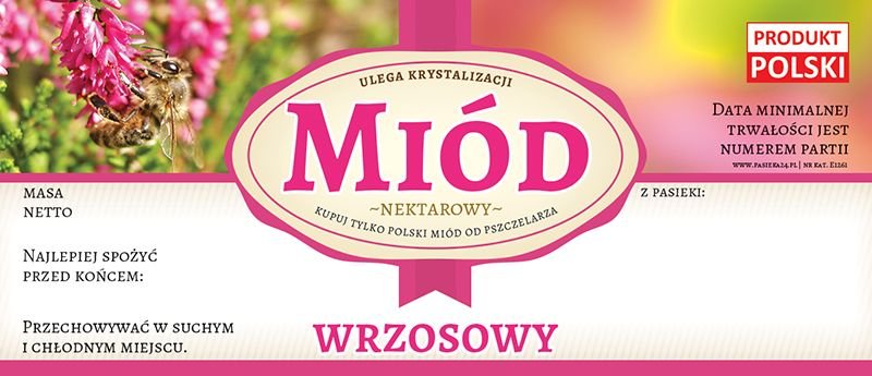 Paczka etykiet na miód wrzosowy (100szt) - E1261