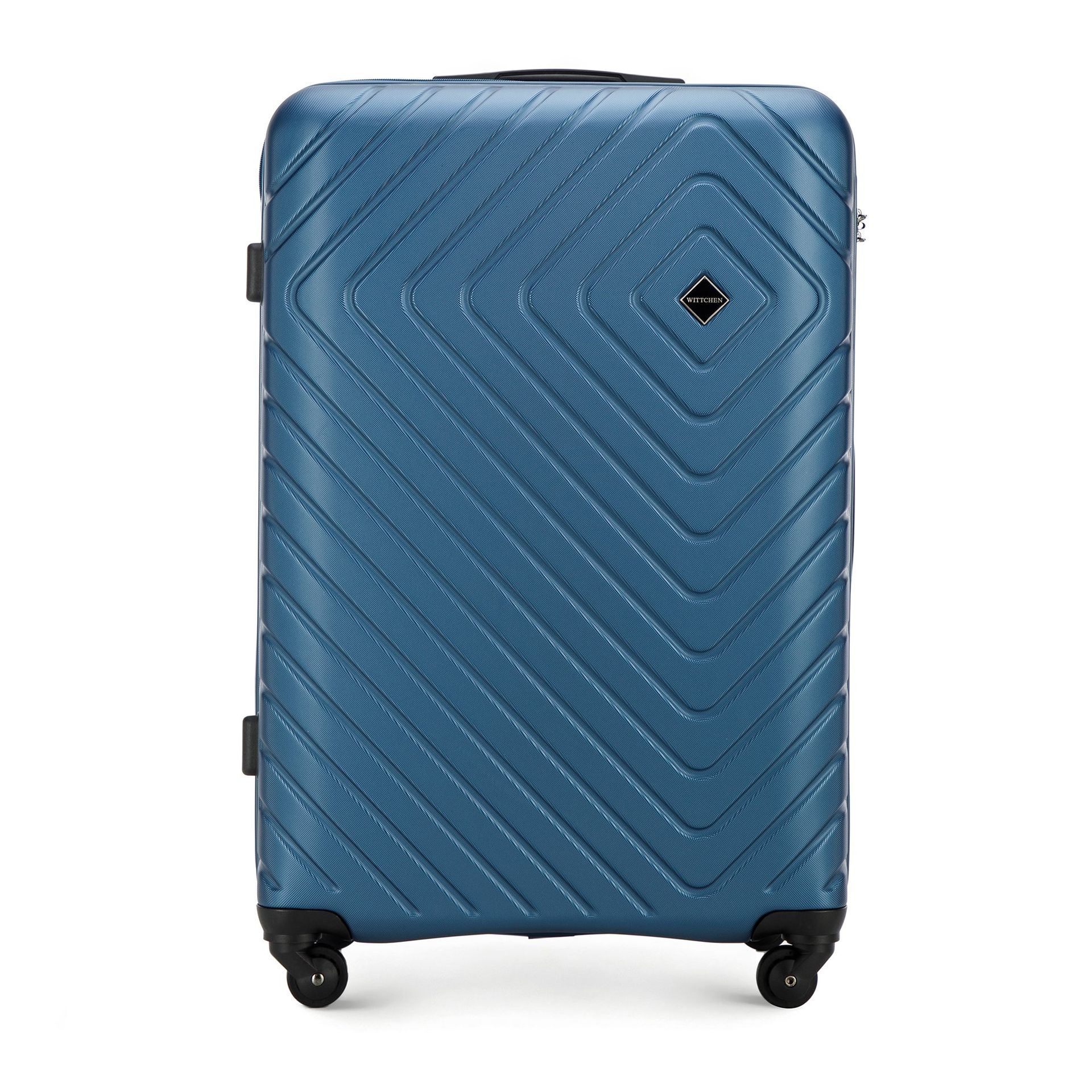Duża walizka z ABS-u z geometrycznym tłoczeniem