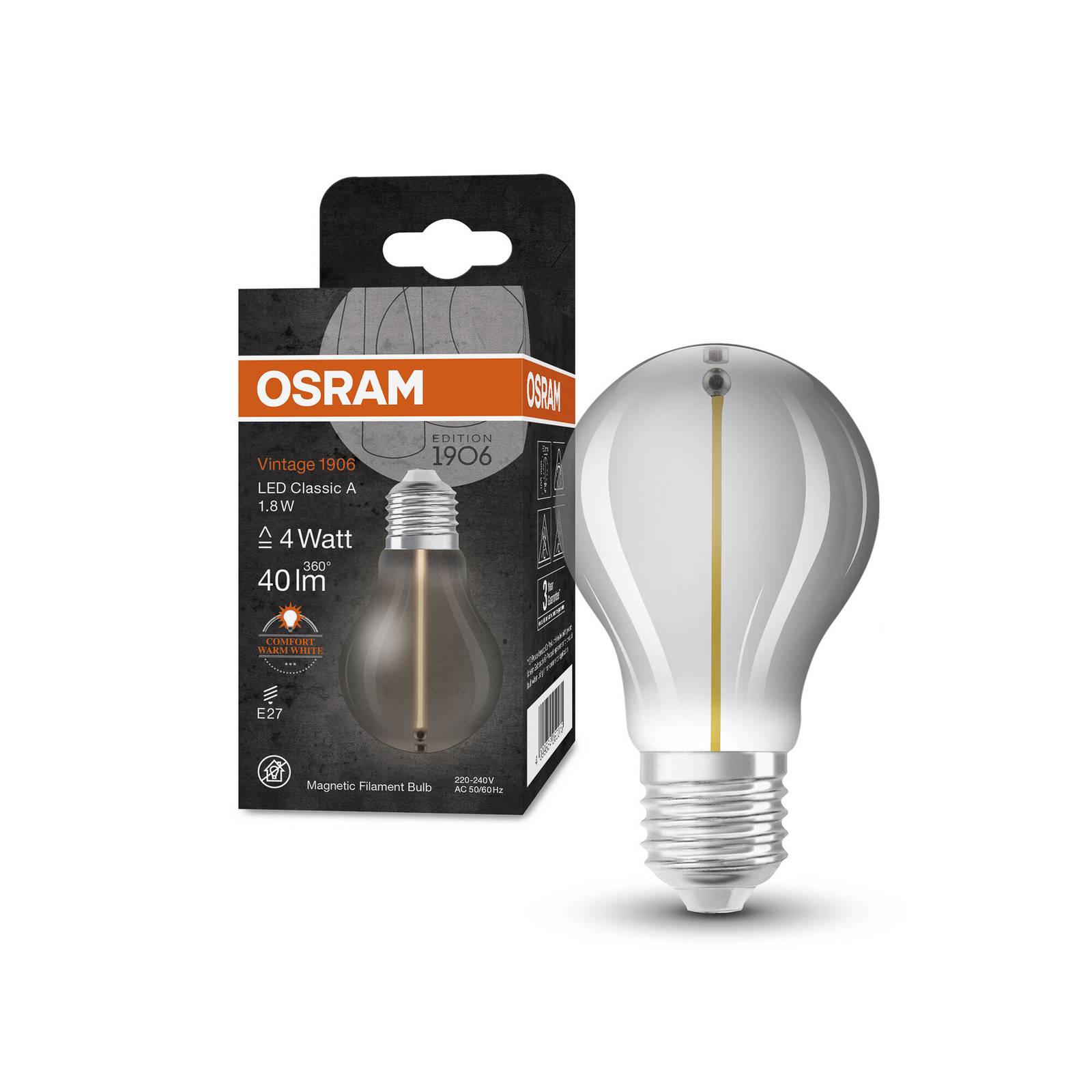 OSRAM Vintage 1906 LED E27 1,8W 1 800 K dymione