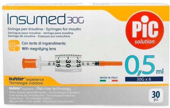 Prime-dent PiC Solution insulinowa INSUMED 0,5 ml z igłą 31G 0,23 x 8 mm 30 szt. NN-MPI-DS05-001