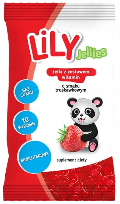 Żelki z zestawem witamin o smaku truskawki LILY Jelly, 30g