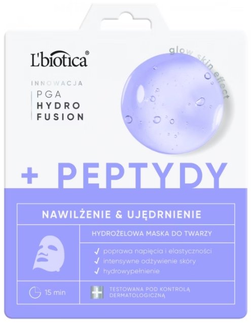 L'biotica Hydro Fusion Hydrożelowa maska do twarzy z peptydami 1szt