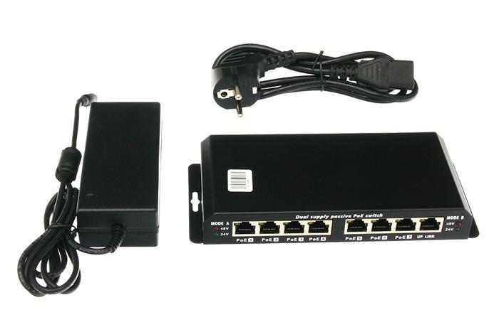 Switch PoE 8-portowy 24V/48V Gigabitowy