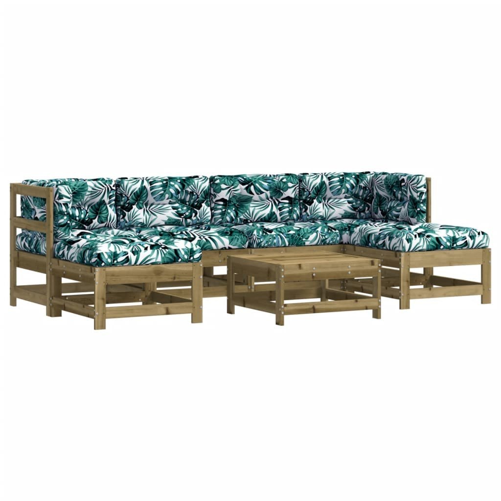 7-cz. zestaw mebli do ogrodu, z poduszkami, impregnowana sosna