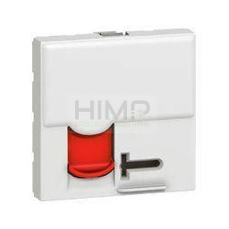 Legrand 076590 MOSAIC 2 moduły RJ45 kat. 6A UTP Białe z czerwoną klapką