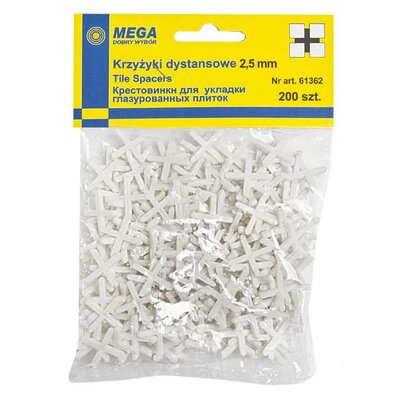 MEGA KRZYŻYKI DYSTANSOWE DO GLAZURY 2,5MM 61362_KRZYZ_GLAZ_2,5