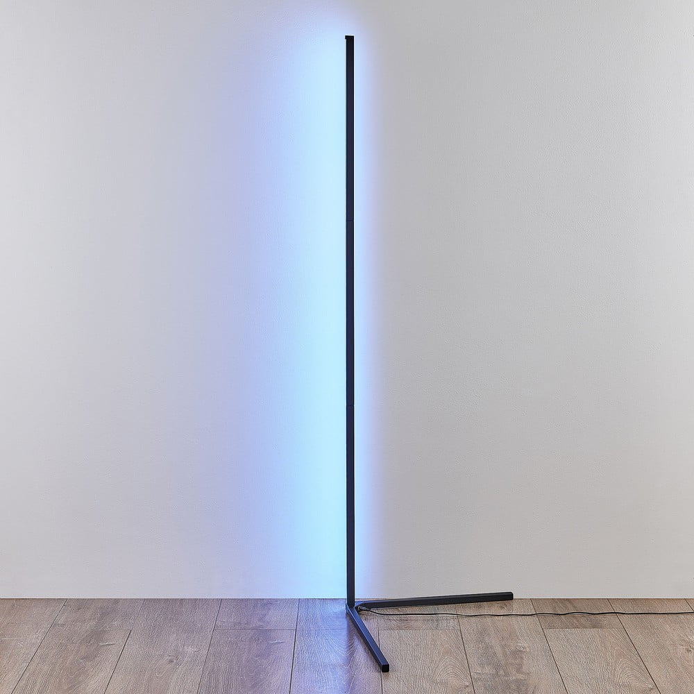 Czarna lampa stojąca LED (wysokość 141 cm) Level – Trio