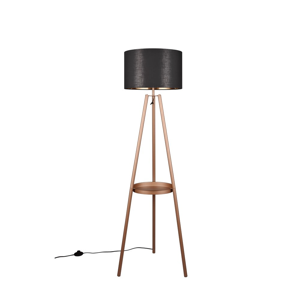 Brązowa lampa stojąca z półką (wysokość 152 cm) Colette – Trio