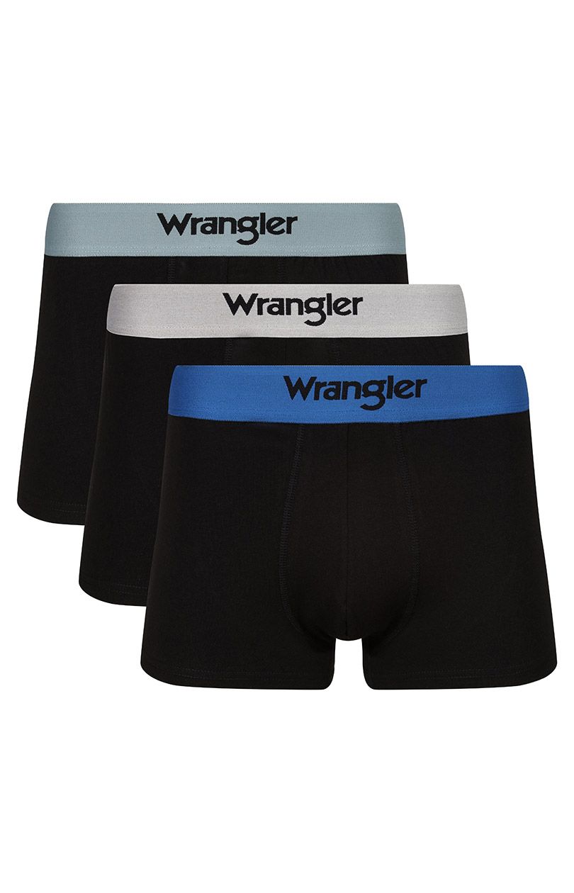 Wrangler bawełniane bokserki męskie 3-pack Laverty, Kolor czarny, Rozmiar M, Wrangler - Intymna