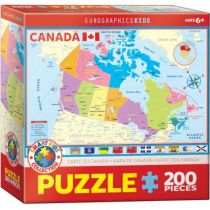Puzzle 200 EG-Map of Canada for Kids 6200-0797 Eurographics