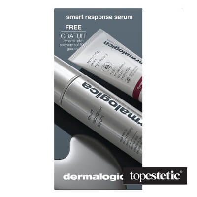 Dermalogica Smart Response Serum ZESTAW Wielofunkcyjne serum do twarzy 30 ml + Ochronny krem regenerujący z filtrem 12 ml + Gua Sha 1 szt