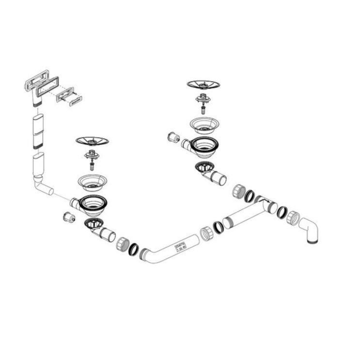 Blanco Zestaw odpływowy do zlewozmywaków dwukomorowych 234076 -