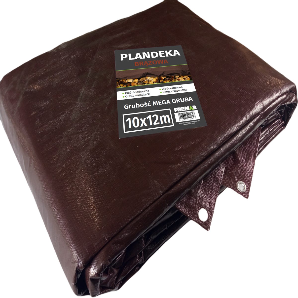 Plandeka ochronna 10x12 m 200 g/m2 brązowa 5902335201617