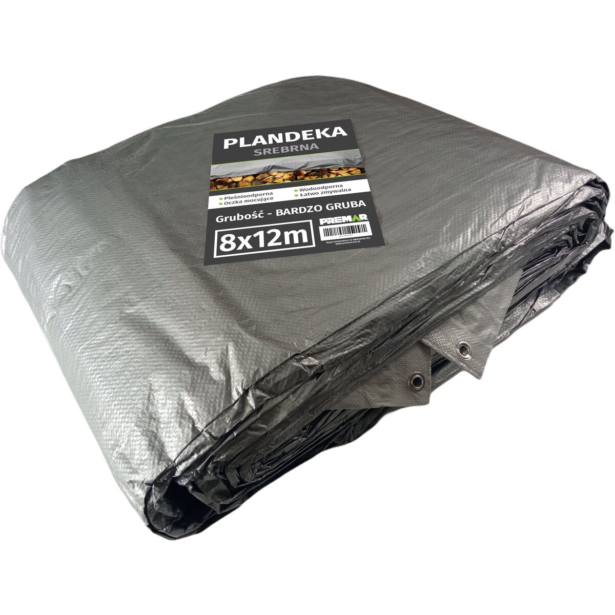 Plandeka ochronna 8x12 m 120 g/m2 srebrna 5902335201532