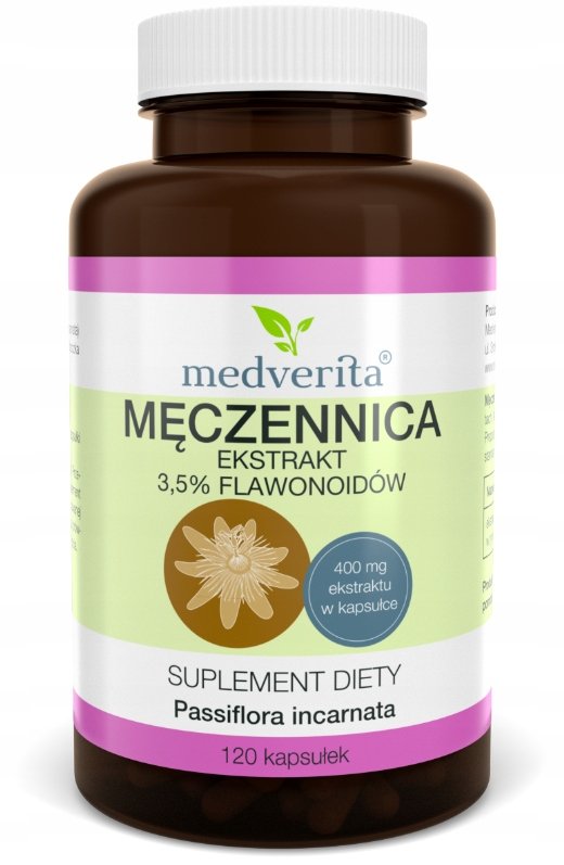 Medverita, Męczennica 400 mg Passiflora, 120 kaps.