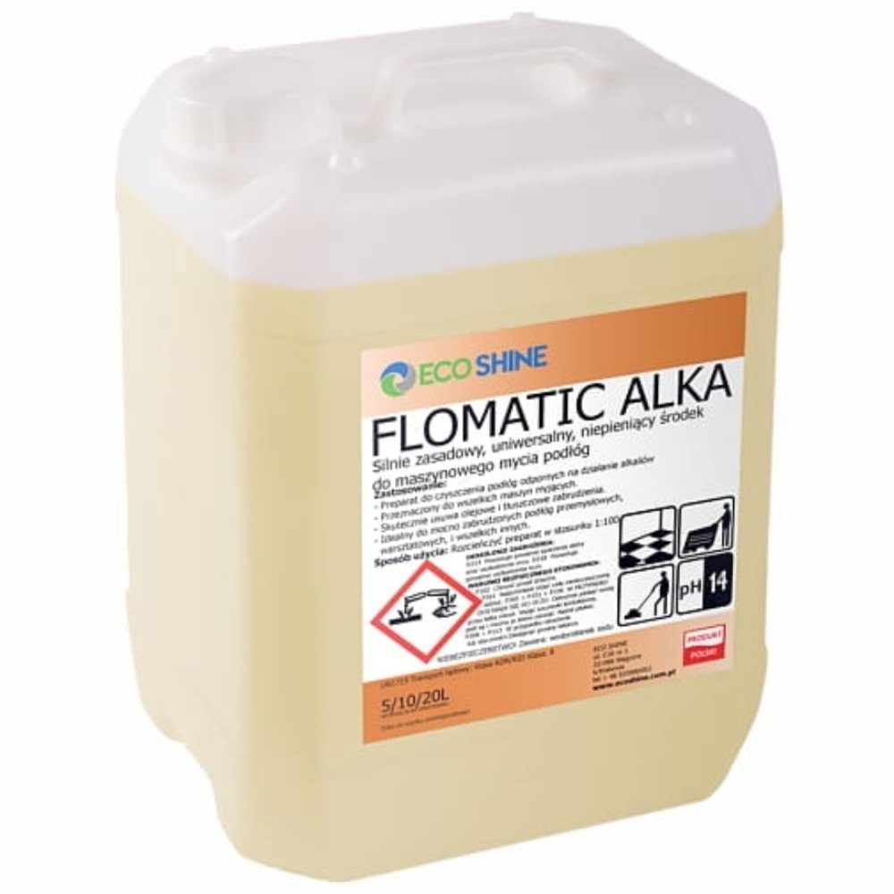 Płyn Do Maszynowego Mycia Podłóg Mocno Zabrudzonych 5L Eco Shine Flomatic Alka