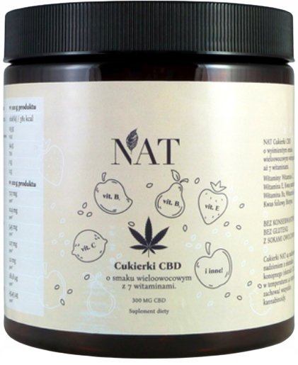 NAT (CBD) NAT Cukierki 5mg CBD 300g (ok. 60 sztuk) 21NACCUKC6