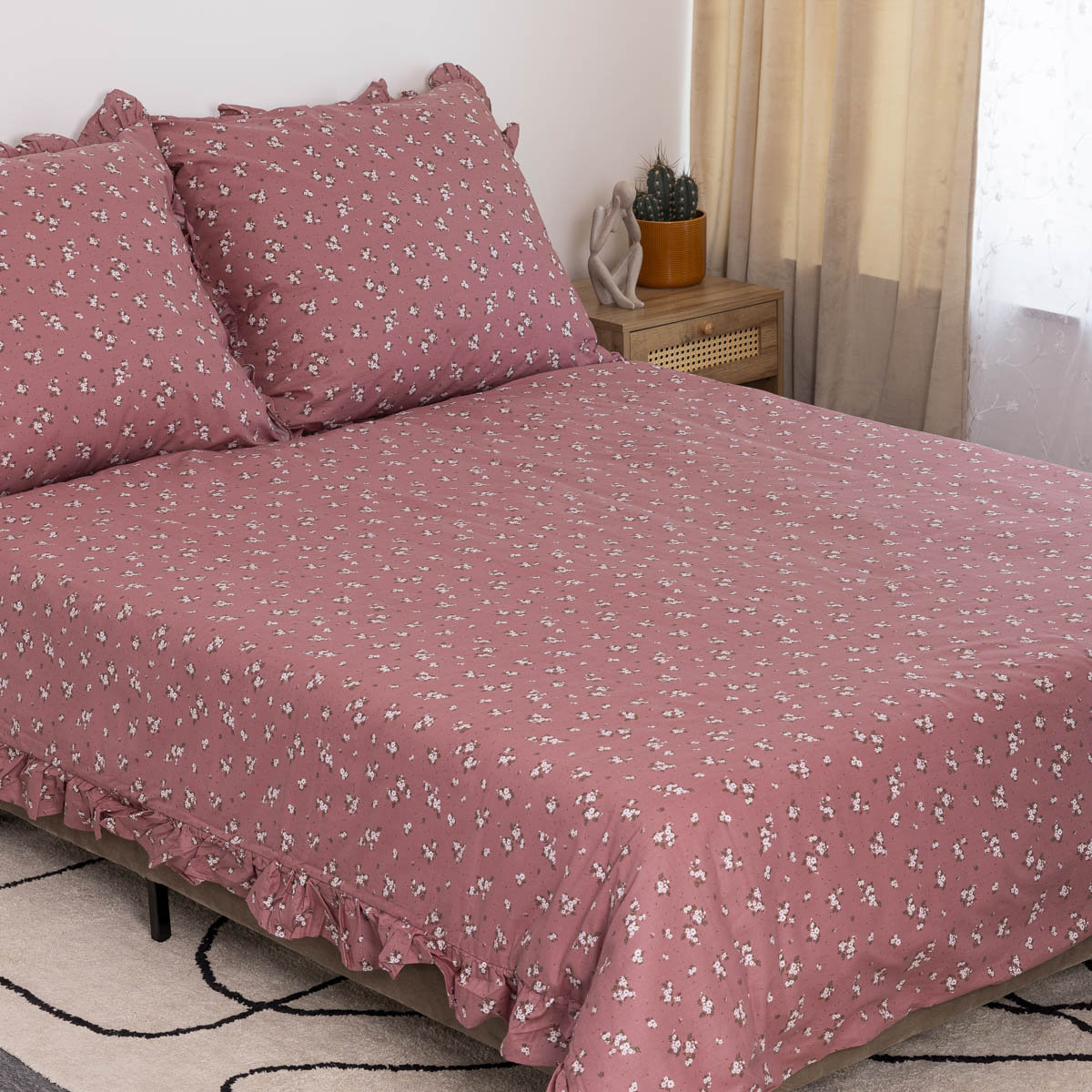 Pościel Mirya Bawełniana Z Falbanką 160X200 Cm