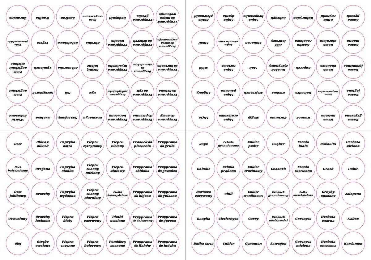 Etykiety Na Przyprawy - Folia Przeźroczysta 140 Sztuk - Wzór Ez50