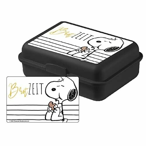 United Labels Peanuts – Snoopy Brotzeit: Czarne Pudełko Śniadaniowe Z Przegrodą Na Kanapki