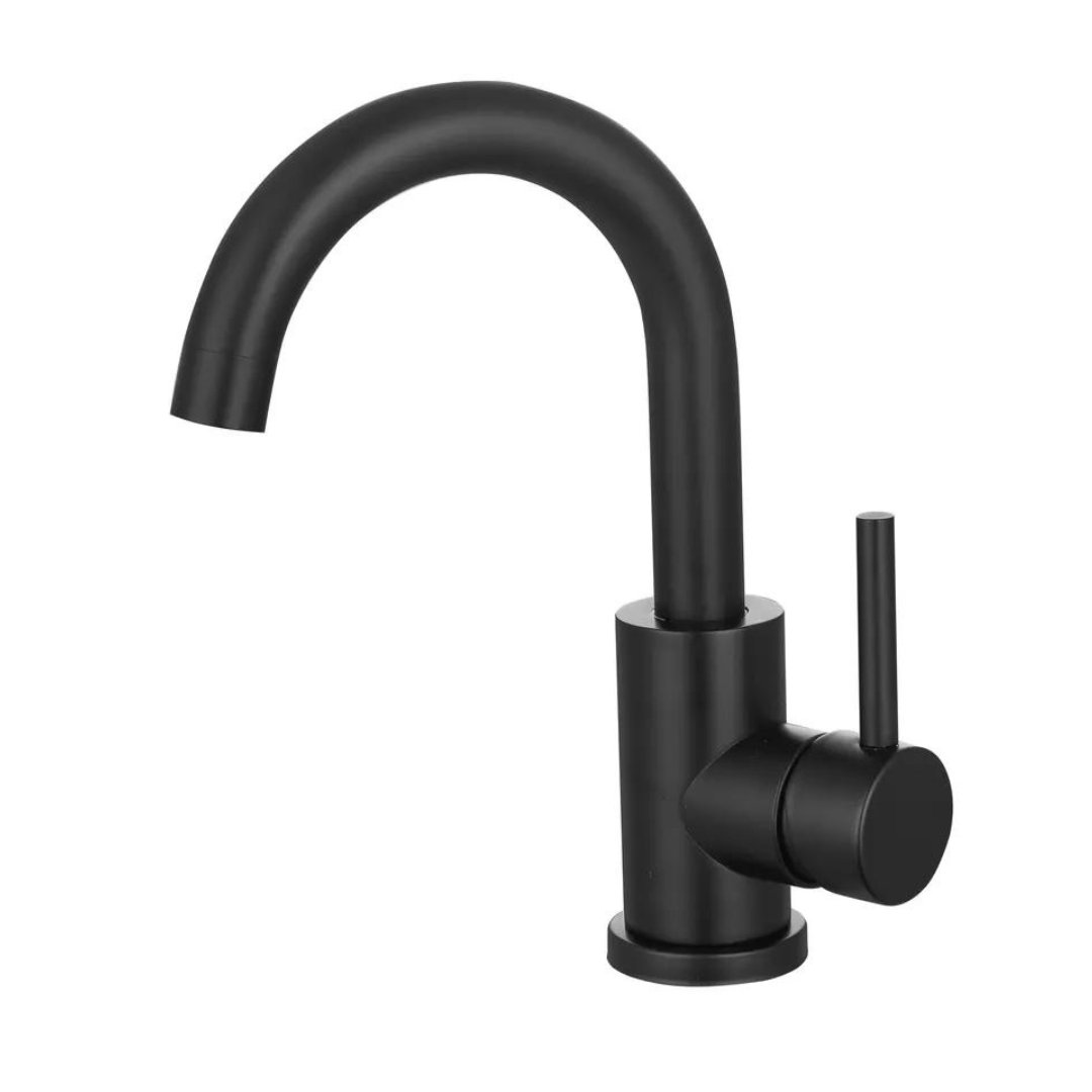 Delvant Sento Bateria Stojąca Łazienkowa Stal Czarna Okrągła