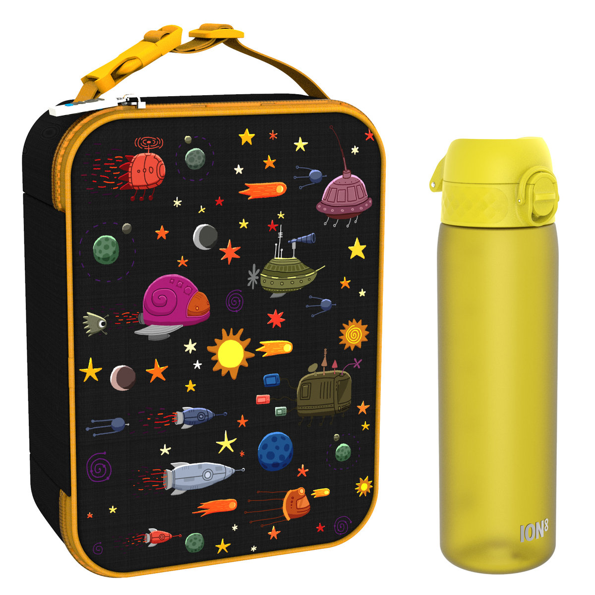 Zestaw Śniadaniowy Do Przedszkola Ion8 Space 1: Lunchbag I8Lbkspace I Butelka Ion8 I8Rf500Yel