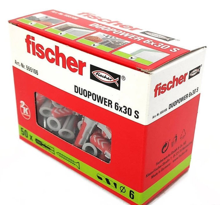 Fischer Kołek kołki duopower fischer 6x30 S 50szt z wkręt