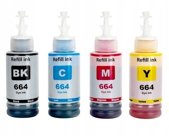 4X Tusz 664 Do Epson Ecotank Its L3050 L3060 L3070