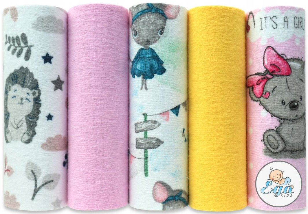 Pieluszki Flanelowe Kolorowe Pieluchy Premium 5Szt