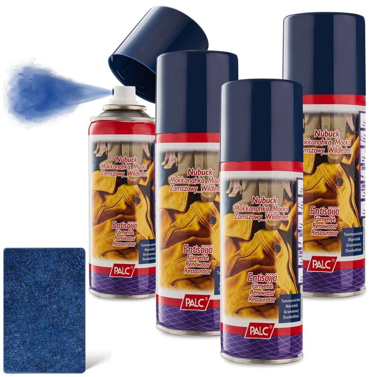 4x SPRAY DO ZAMSZU I NUBUKU PALC 200 ml GRANATOWY