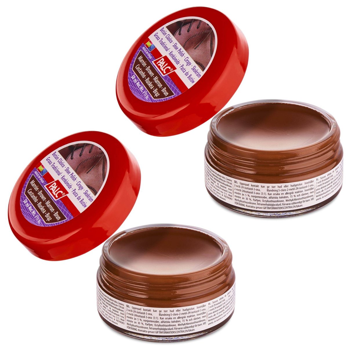 2x PALC KLASYCZNA PASTA PUSZKA SZKŁO 50ML ŚR. BRĄZ