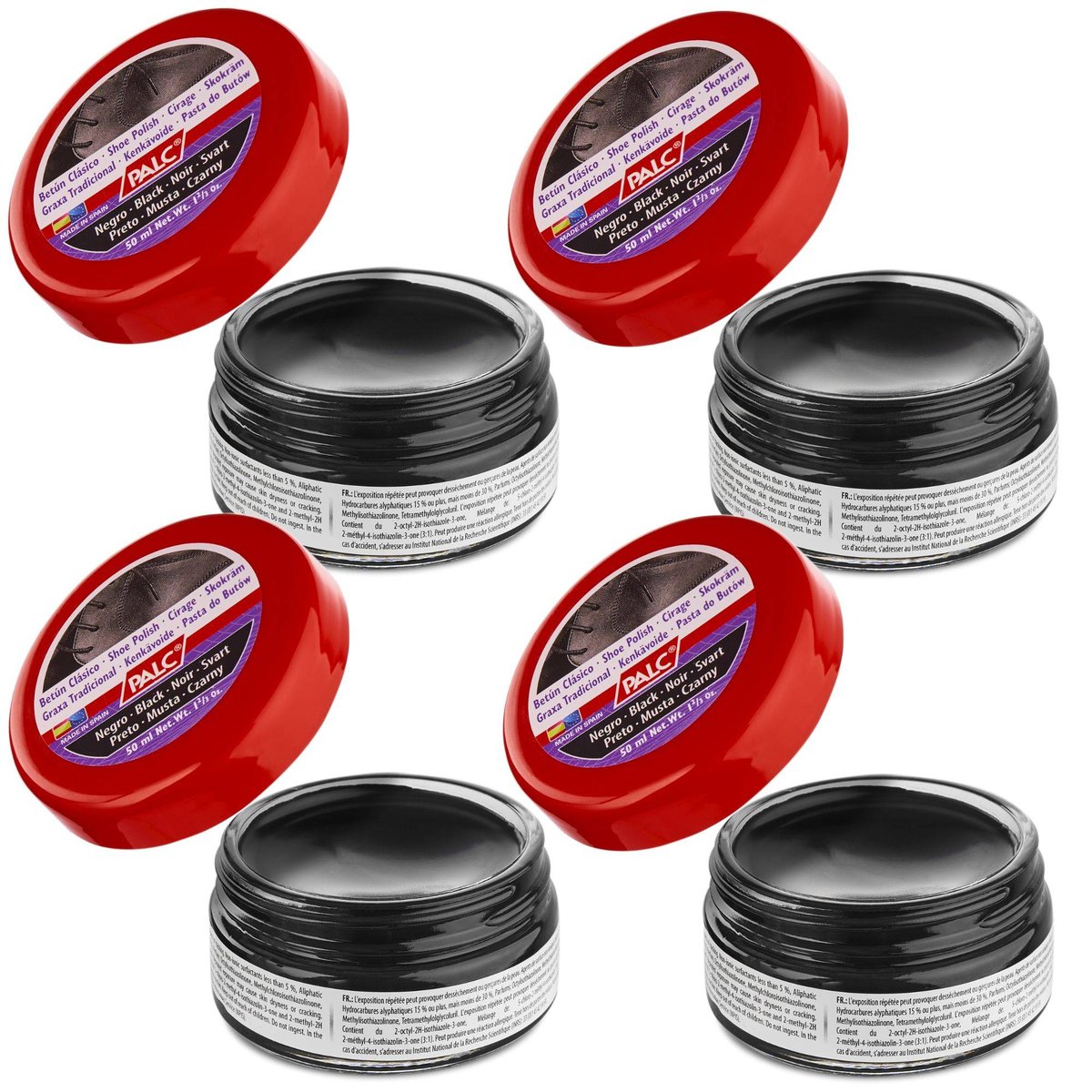 4x PALC KLASYCZNA PASTA PUSZKA SZKŁO 50ML CZARNA