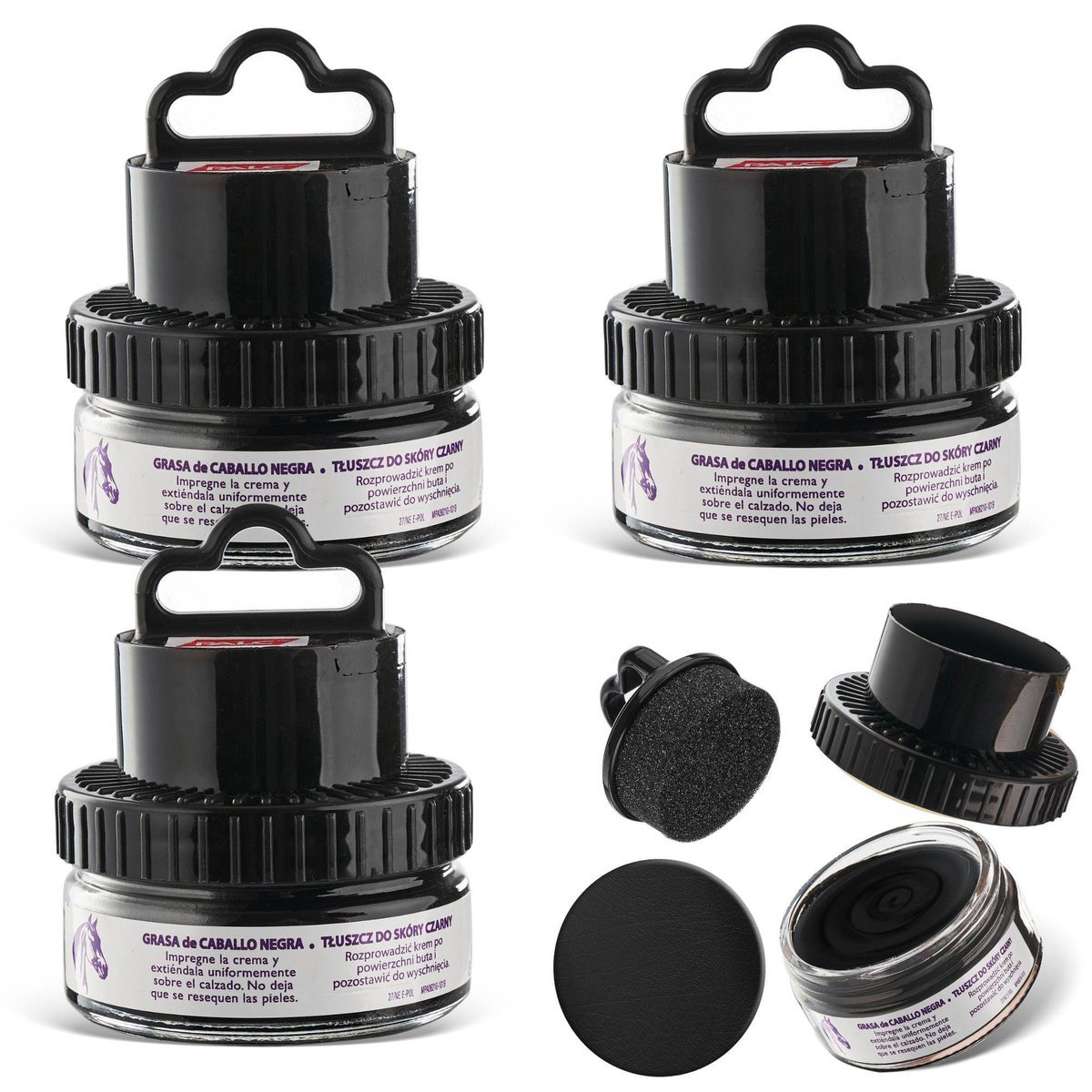 3x PALC PASTA W KREMIE 2W1 Z APLIKATOREM 50ML CZARNY