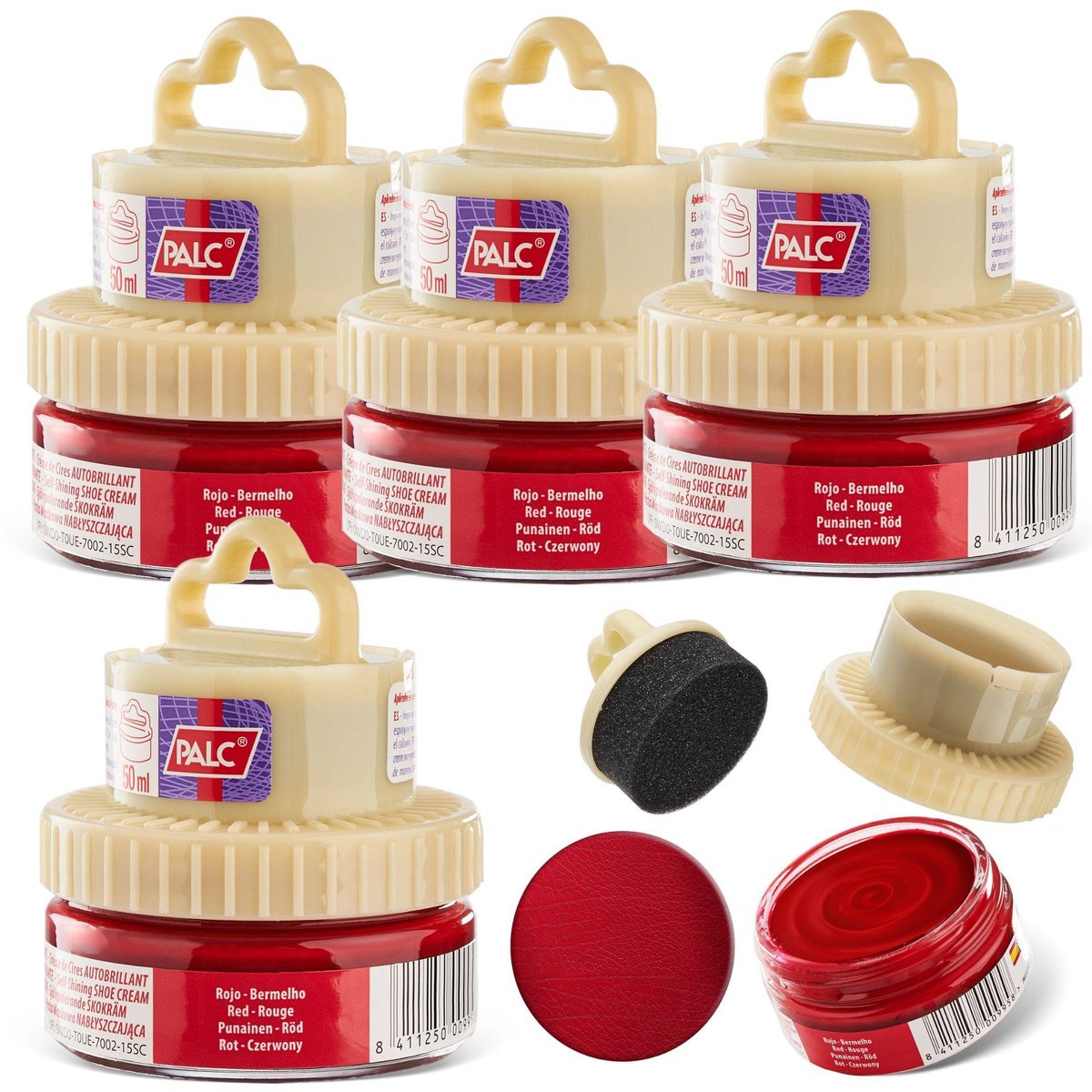 4x PALC PASTA W KREMIE 2W1 Z APLIKATOREM 50ML CZERWONY
