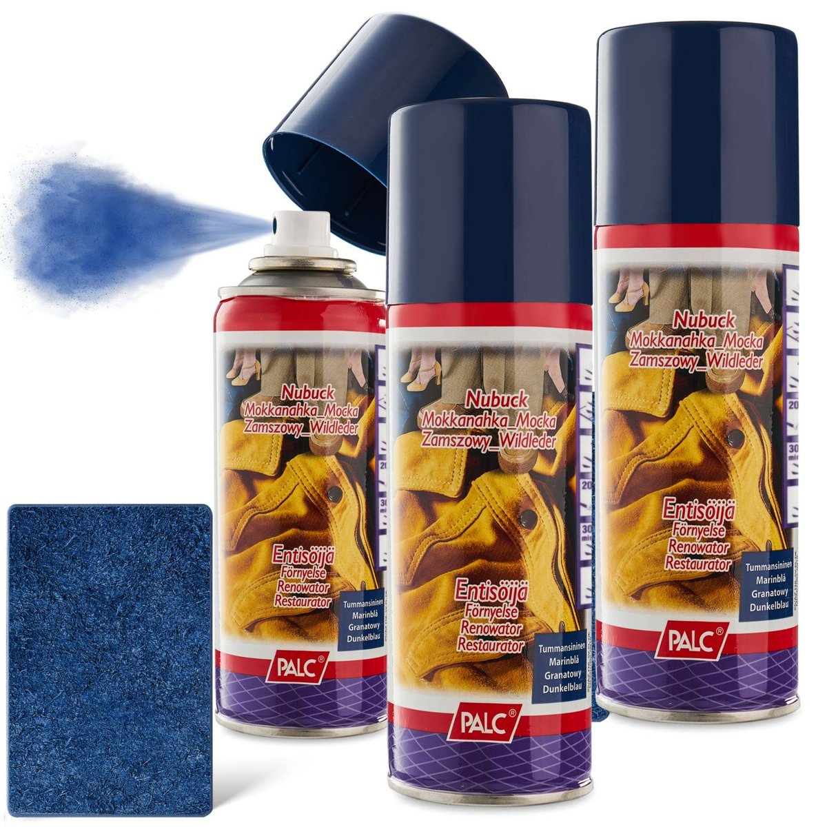 3x SPRAY DO ZAMSZU I NUBUKU PALC 200 ml GRANATOWY