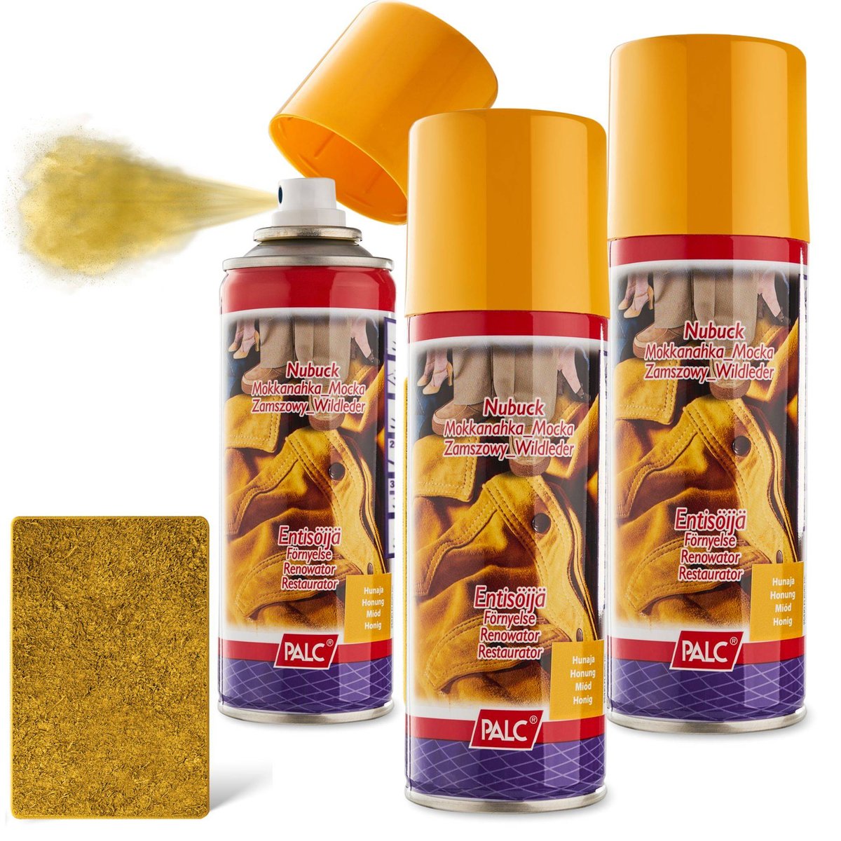 3x SPRAY DO ZAMSZU I NUBUKU PALC 200 ml MIODOWY