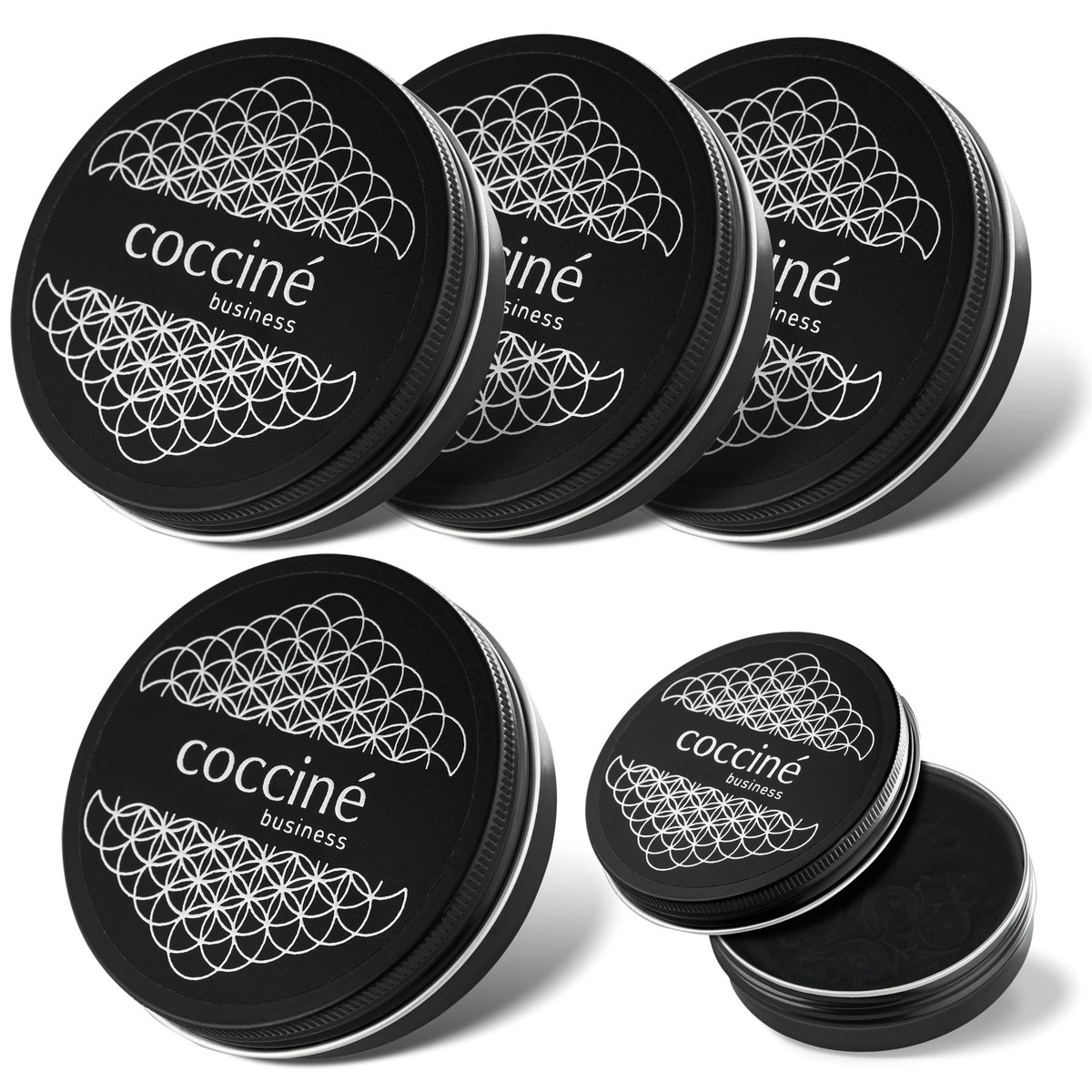 4x COCCINE BUSINESS SHOE WAX BLACK 100 ml