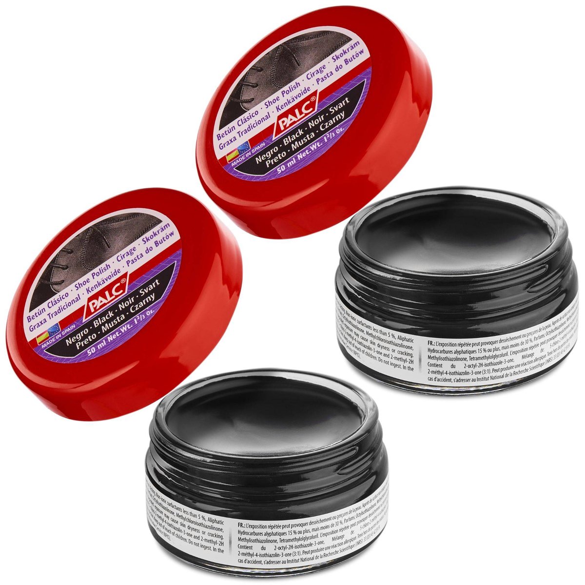 2x PALC KLASYCZNA PASTA PUSZKA SZKŁO 50ML CZARNA