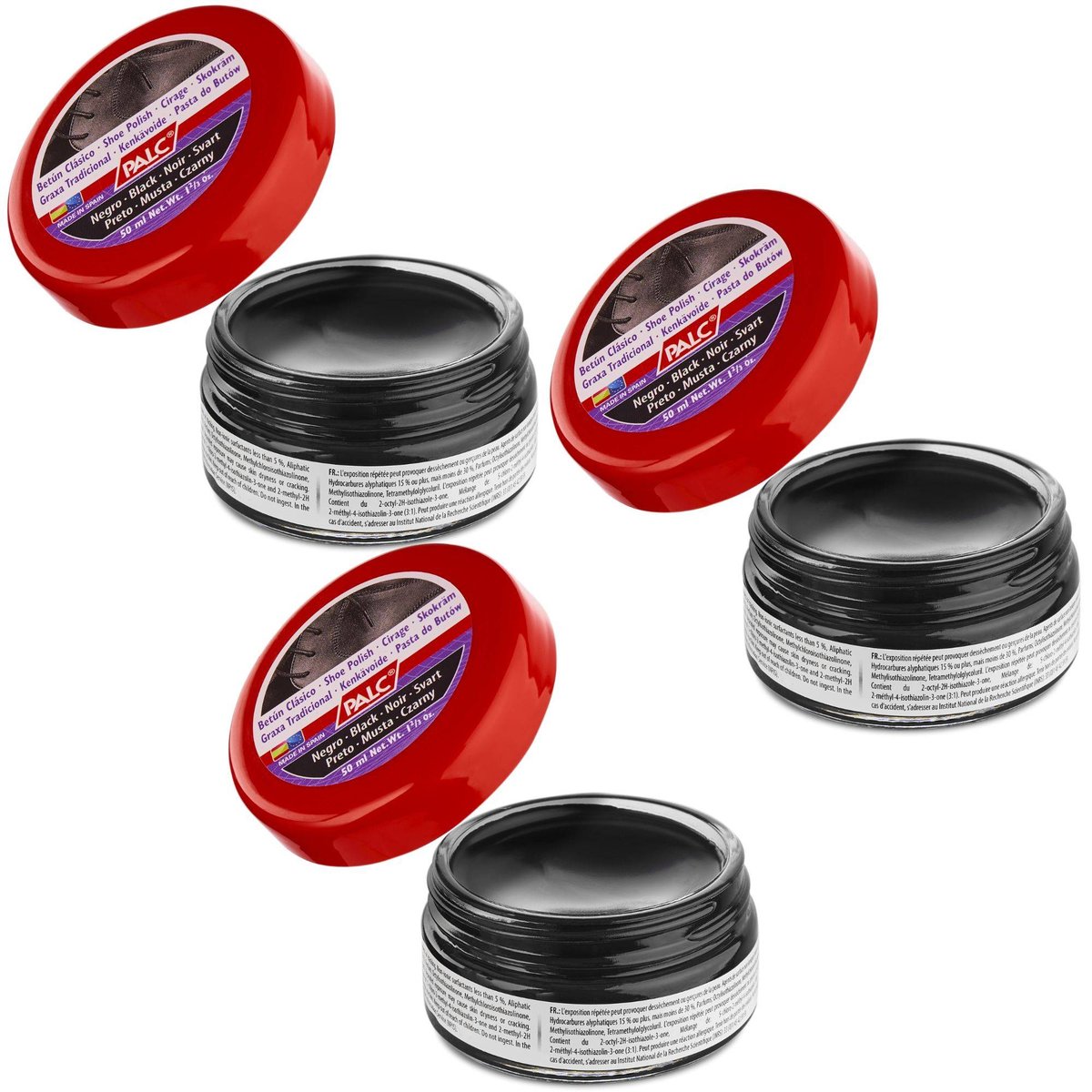 3x PALC KLASYCZNA PASTA PUSZKA SZKŁO 50ML CZARNA