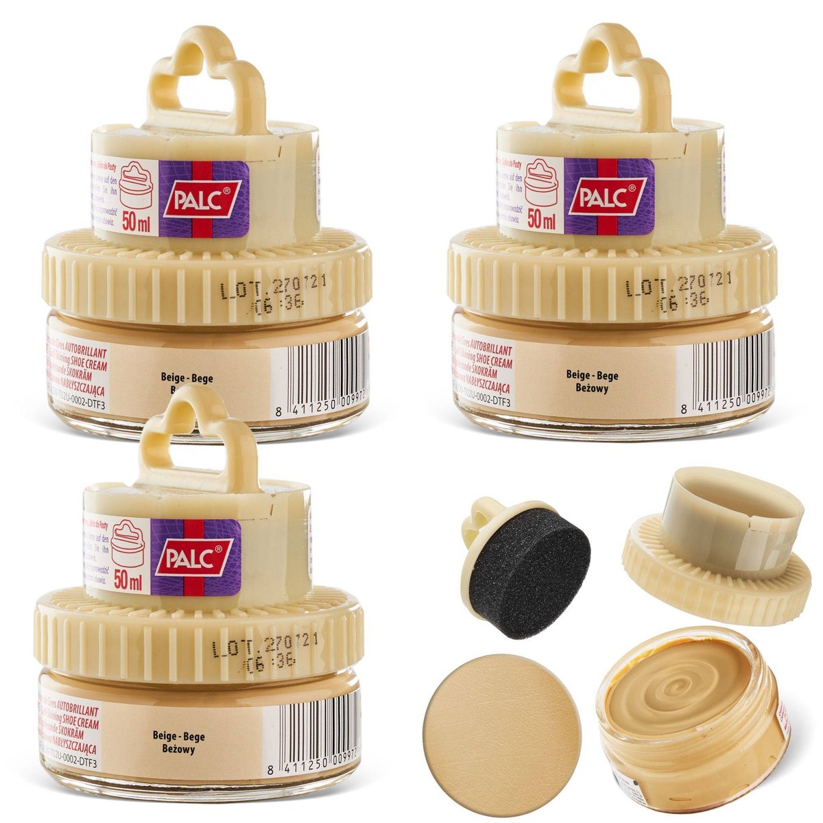 3x PALC PASTA W KREMIE 2W1 Z APLIKATOREM 50ML BEŻOWY