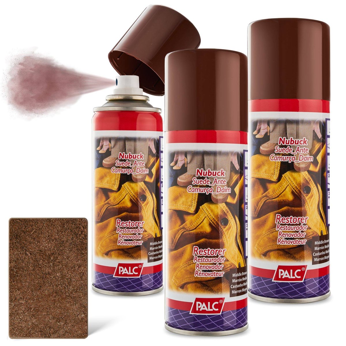 3x SPRAY DO ZAMSZU I NUBUKU PALC 200 ml BRĄZOWY