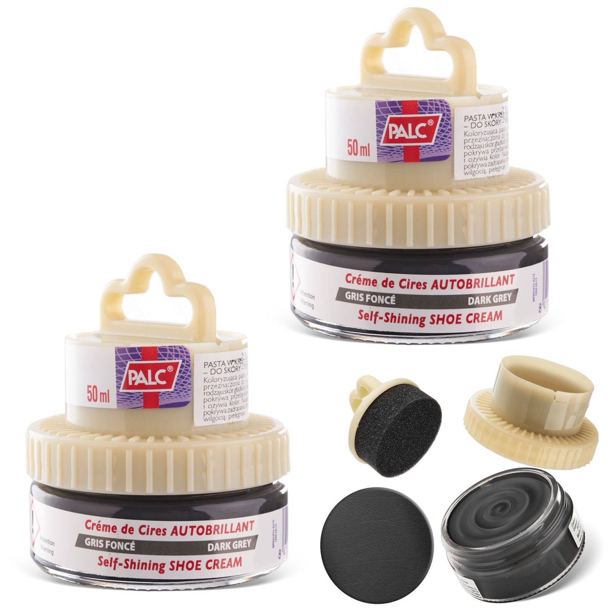 2x PALC PASTA W KREMIE 2W1 Z APLIKATOREM 50ML CIEMNY SZARY