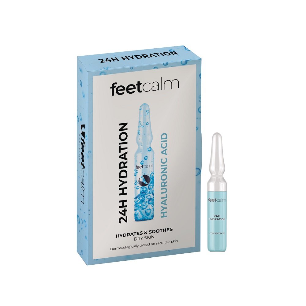 FeetCalm, Ampułki nawilżające do stóp z kwasem hialuronowym, 7x2 ml
