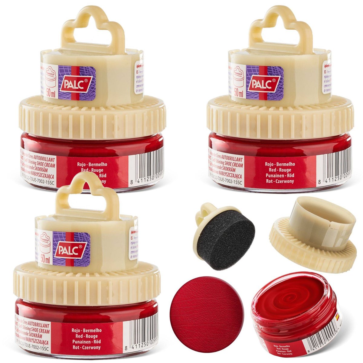 3x PALC PASTA W KREMIE 2W1 Z APLIKATOREM 50ML CZERWONY