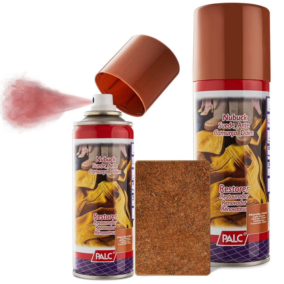 2x SPRAY DO ZAMSZU I NUBUKU PALC 200 ml JASNY BRĄZ